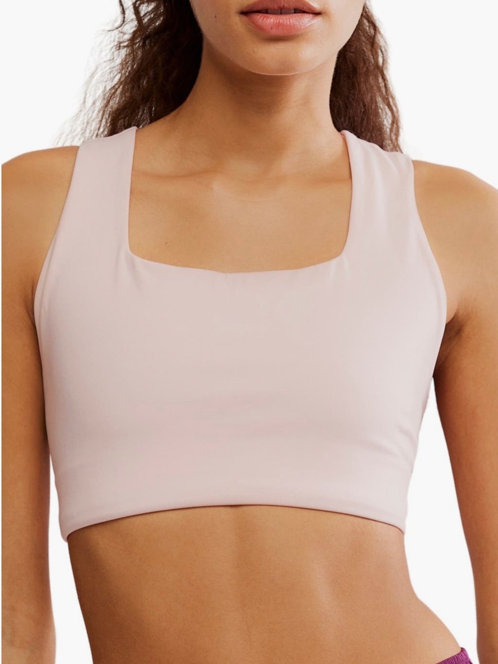 Free People Movement FP Win Win Racerback Square Neck Sports Bra Rose Water XS